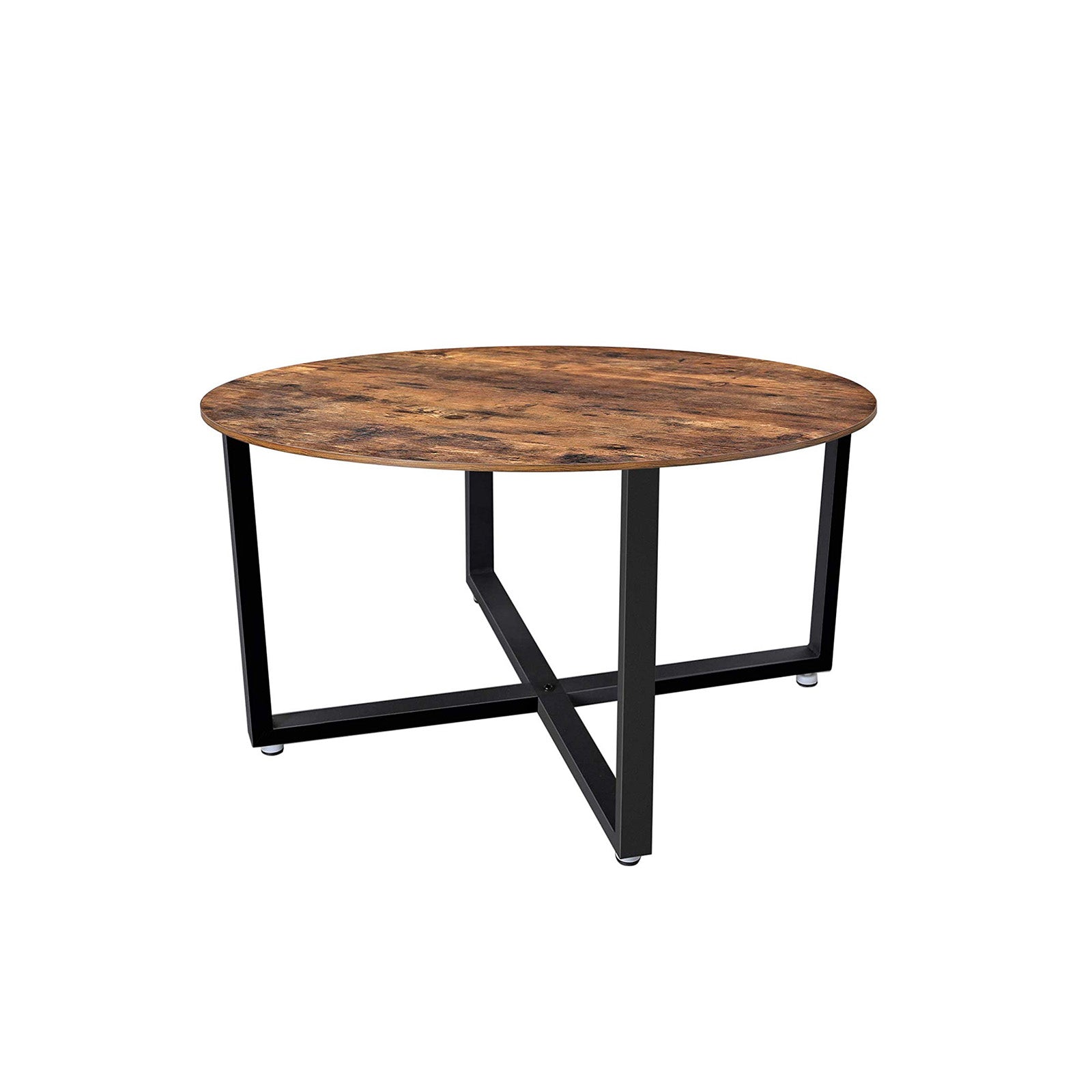 Coffee table - Bank table - Round - Steel frame - Brown