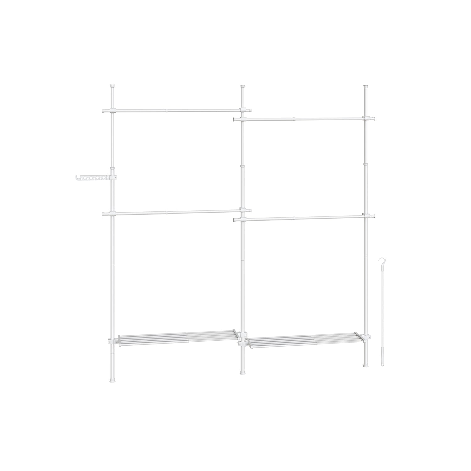 Clothing rack - 33.5 × (162–238) × (208–310) cm - Matt white