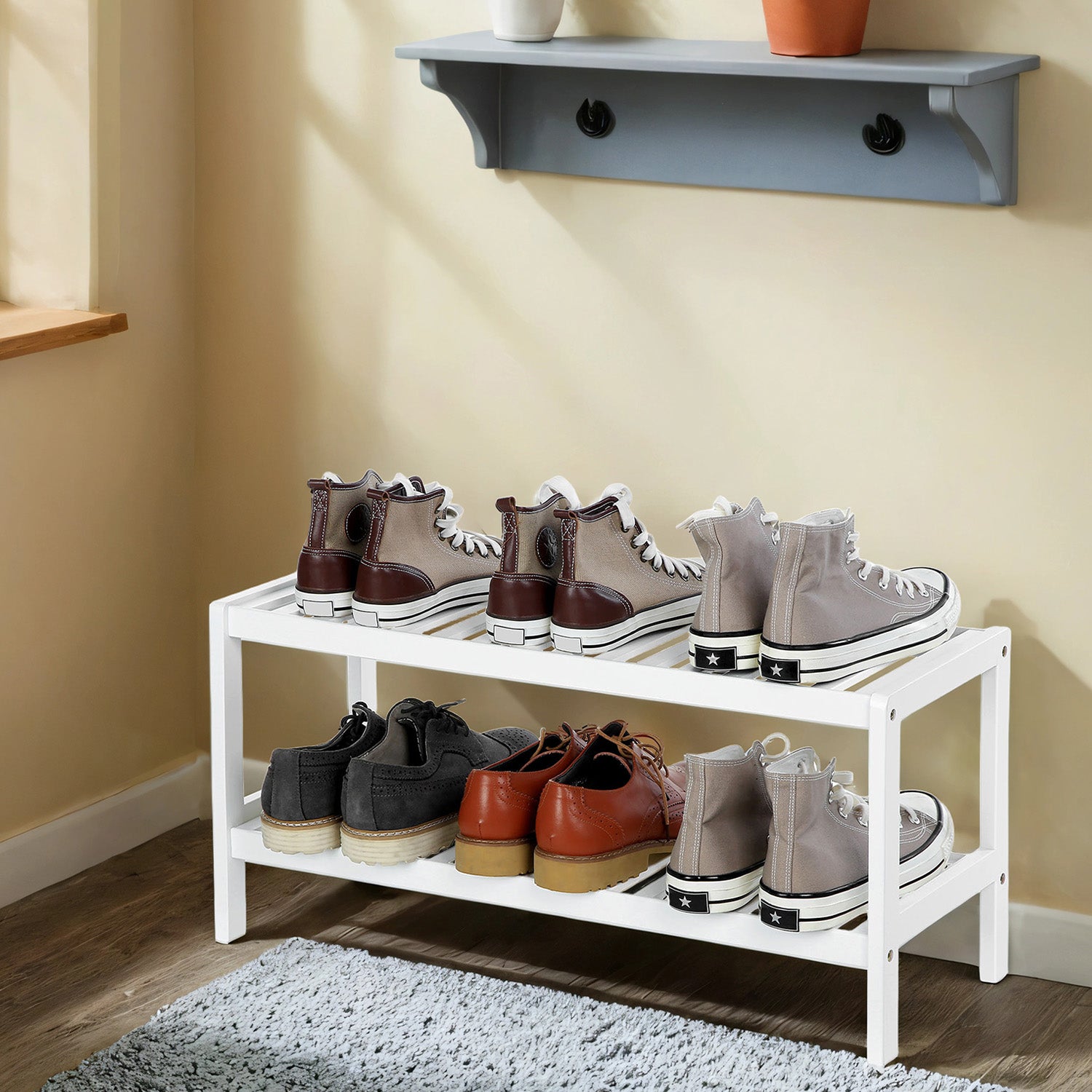2-layer shoe rack bamboo shoe rack shoe organizer