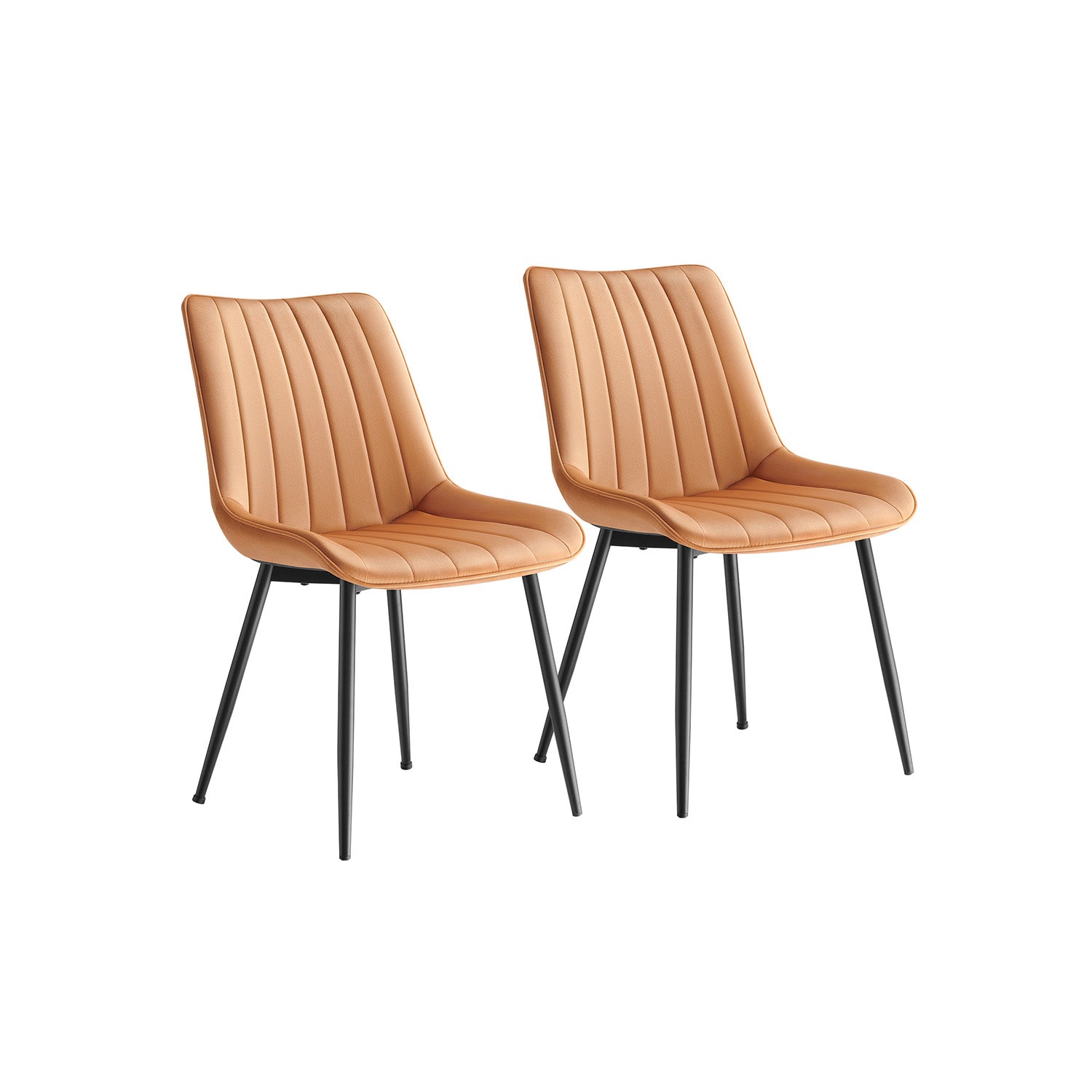 Dining room chair set of 2 caramel brown-ink black