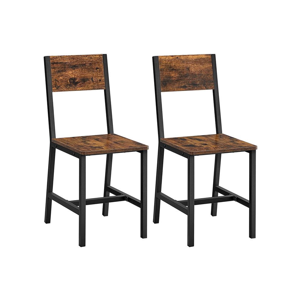 Dining room chairs - Set of 2 - Kitchen chairs - Metal frame - Gray