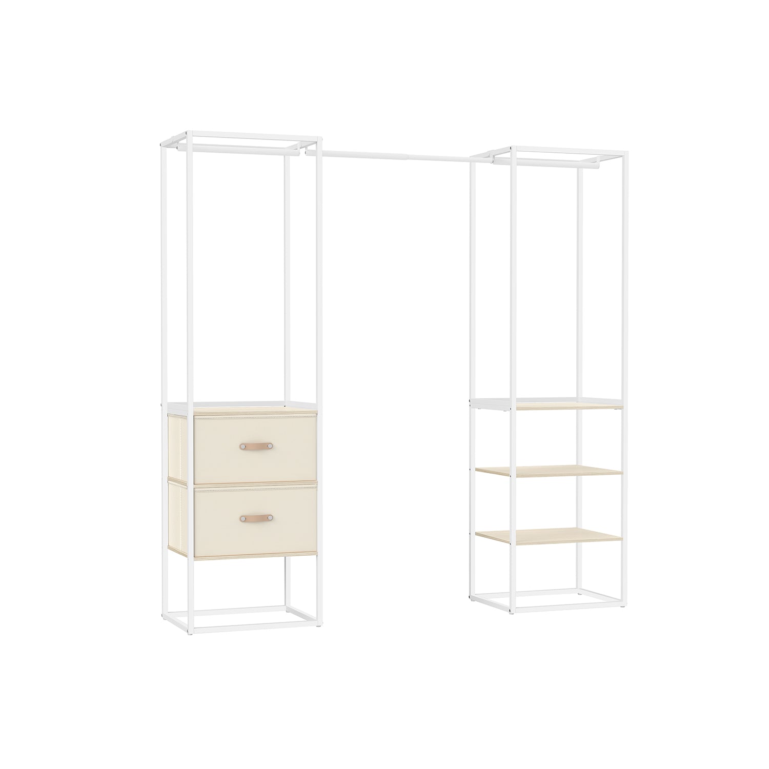 Clothing rack - with 2 drawers - natural beige