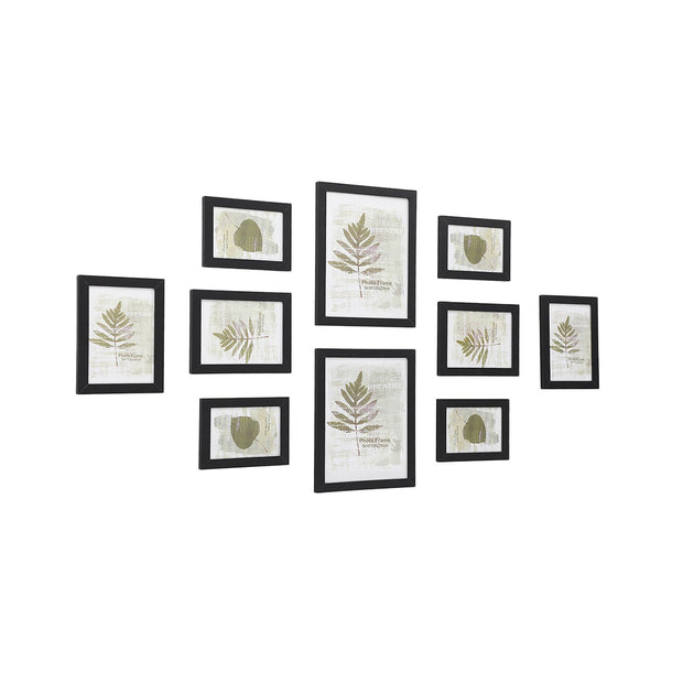 Picture Frame Set – Rigid Plastic – Black – 10 Pieces in Various Sizes