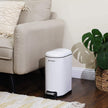 Small Trash Can – Steel – White – Pedal with Removable Inner Bucket and Slow Close