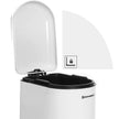 Small Trash Can – Steel – White – Pedal with Removable Inner Bucket and Slow Close