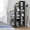 12-Cube Open Organizer – Wood – Black – Versatile Storage Solution for Living Room, Children's Room, and Bathroom