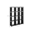 12-Cube Open Organizer – Wood – Black – Versatile Storage Solution for Living Room, Children's Room, and Bathroom