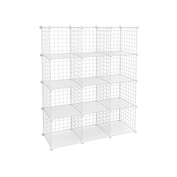 Storage Cube Unit – Metal Wire Mesh – Black – Interlocking Design with Large Capacity