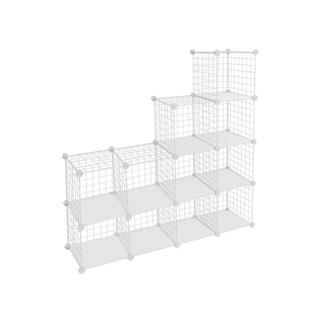 Storage Cube Unit – Metal Wire Mesh – Black – Interlocking Design with Large Capacity