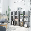 12-Cube Storage Shelf – MDF – Black – Versatile Closet Organizer with Bonus Rubber Mallet