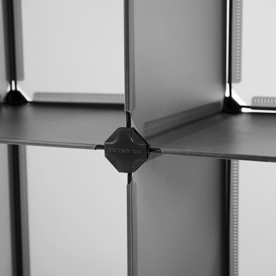 Shoe Rack – Plastic – Translucent White – 16 Cubes Modular Storage Unit