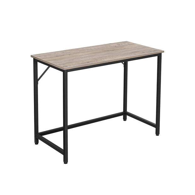 Small Office Table – Steel – Hazelnut Brown and Black – Industrial Design, Easy Assembly
