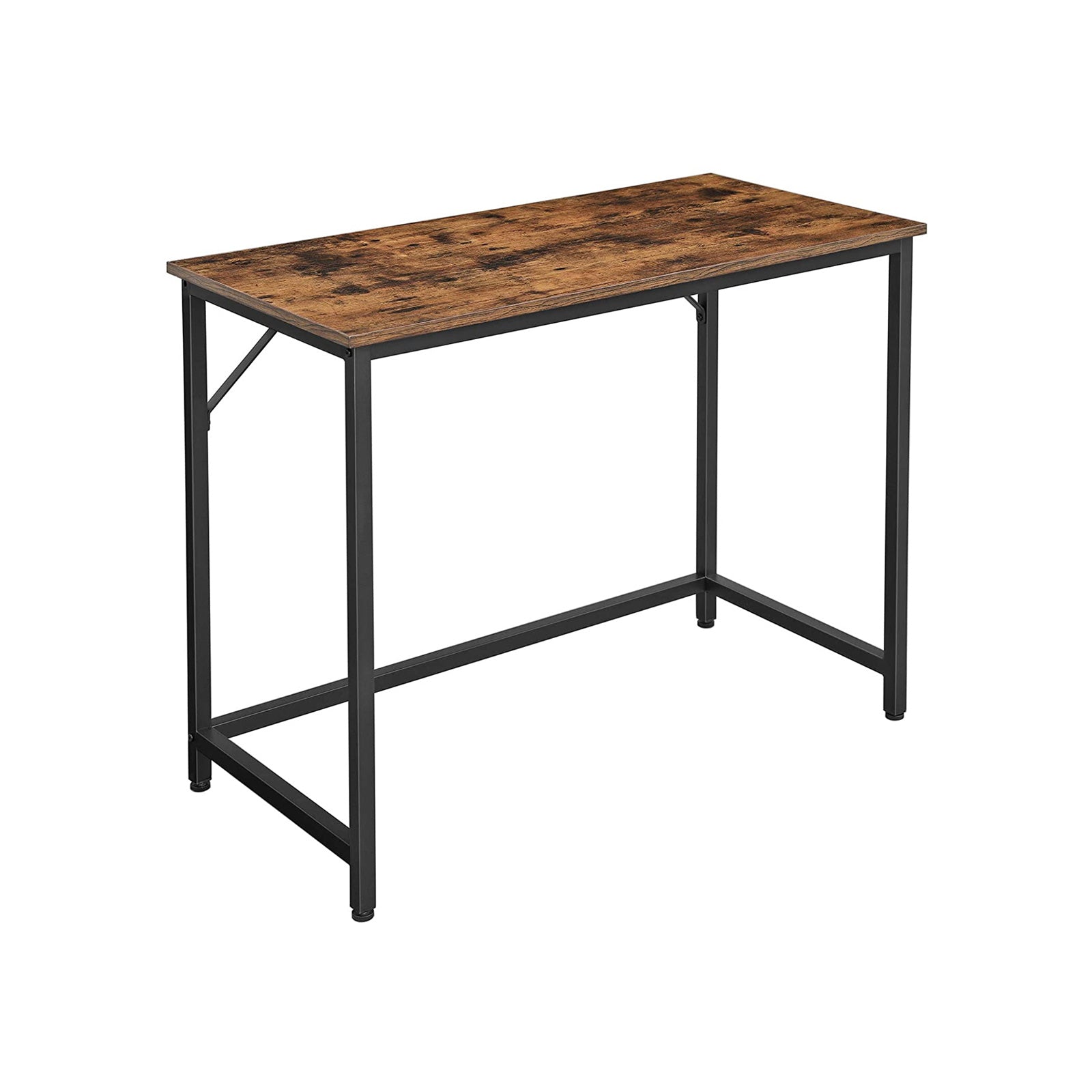 Computer Desk – Metal – Rustic Brown – Industrial Design, Simple Assembly