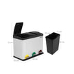 Recycling Bin – Stainless Steel – Silver – 45 Litre Waste Separation System with Three Detachable Compartments