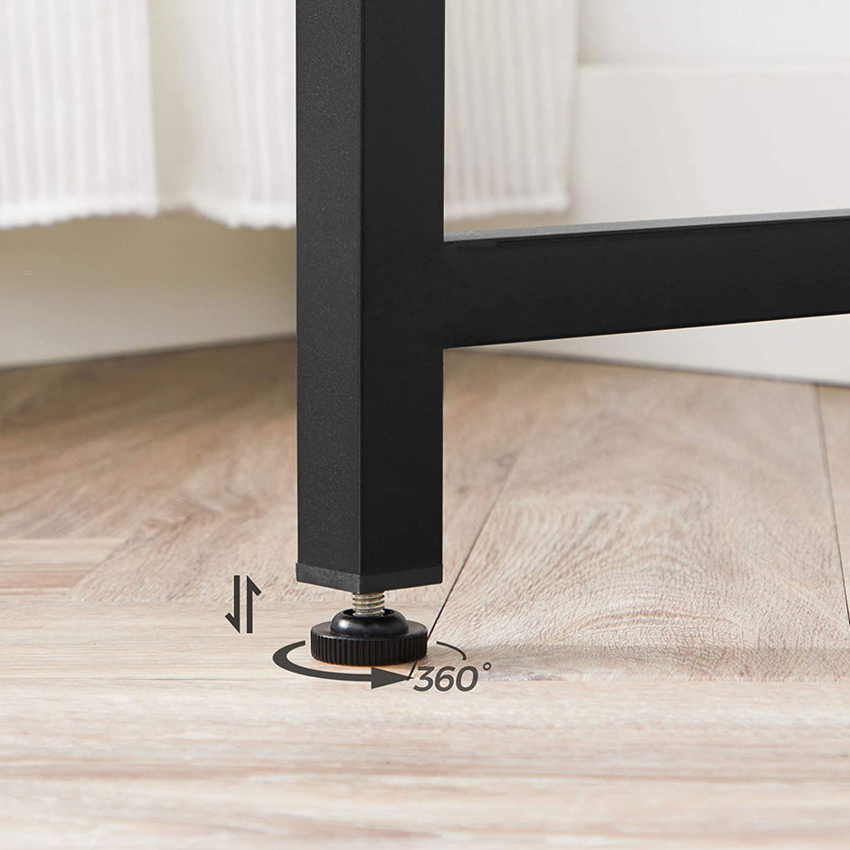 Small Office Table – Steel – Hazelnut Brown and Black – Industrial Design, Easy Assembly