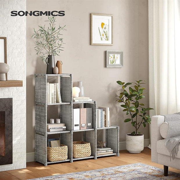 Cube Storage Rack – Engineered Wood – Heather Grey – Versatile Organiser for Living Spaces