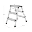 Folding Step Ladder – Aluminum – Lightweight – Multi-Purpose 2 x 3 Stages