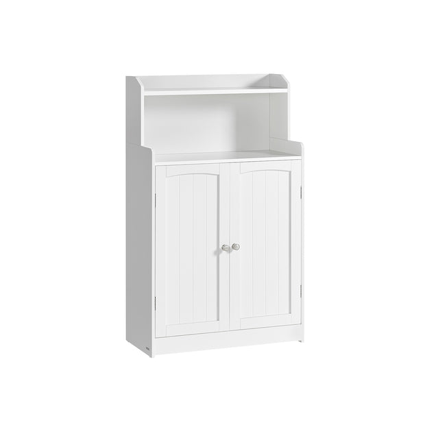 Bathroom Cabinet – Wood – Cloud White – 2-Door Design with Adjustable Shelves