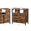 Under Sink Cabinet – Steel – Rustic Brown and Black – Louvered Doors and Adjustable Shelf