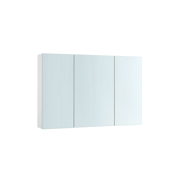 Wall Cabinet – MDF – White – 3-Door with Mirror and Adjustable Shelf