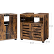 Under Sink Cabinet – Engineered Wood – Rustic Brown – with 2 Louvered Doors and Adjustable Shelf