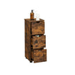 Storage Unit – MDF – Rustic Brown – Slim Design with 3 Drawers