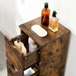 Storage Unit – MDF – Rustic Brown – Slim Design with 3 Drawers