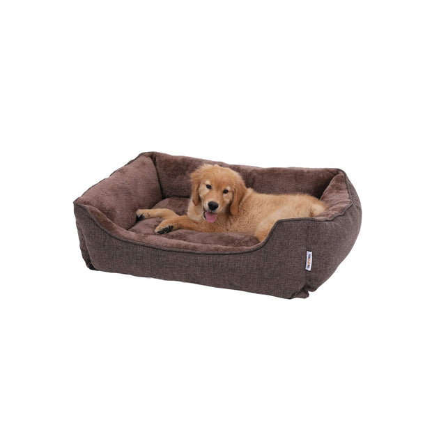 Dog Sofa Bed – Fabric – Brown – Large Washable with Removable Cover