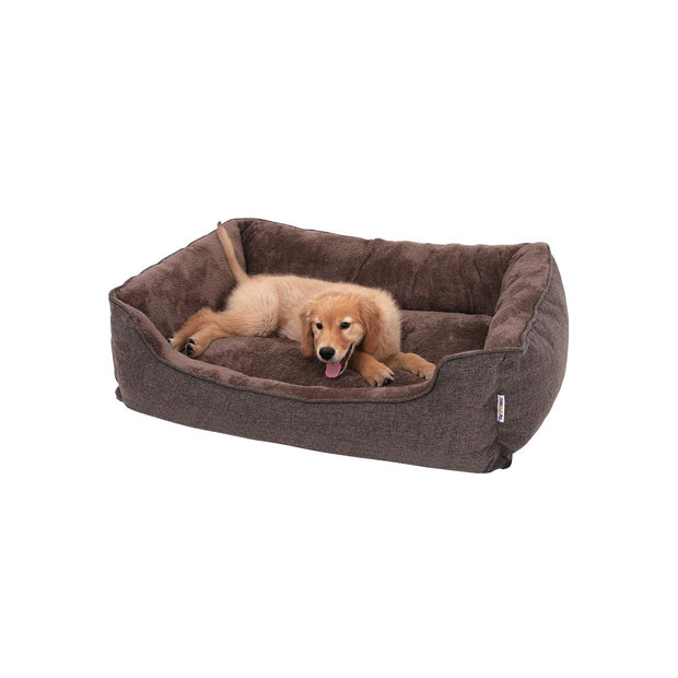 Dog Bed – Fabric – Brown – Washable with Removable Cover