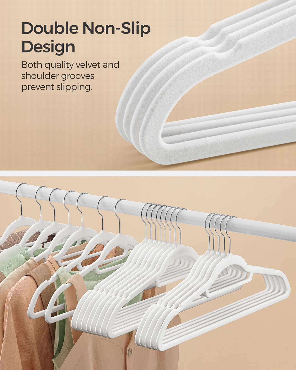Ultra Thin Velvet Hangers – Velvet – Black – Space Saving Non-Slip Design with Tie Organizer and 360 Degree Swivel Hook, 20 Pack