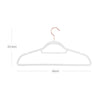 Non-Slip Velvet Clothes Hangers – White – 50 Pack – Space Saving Design with Rose Gold Swivel Hook