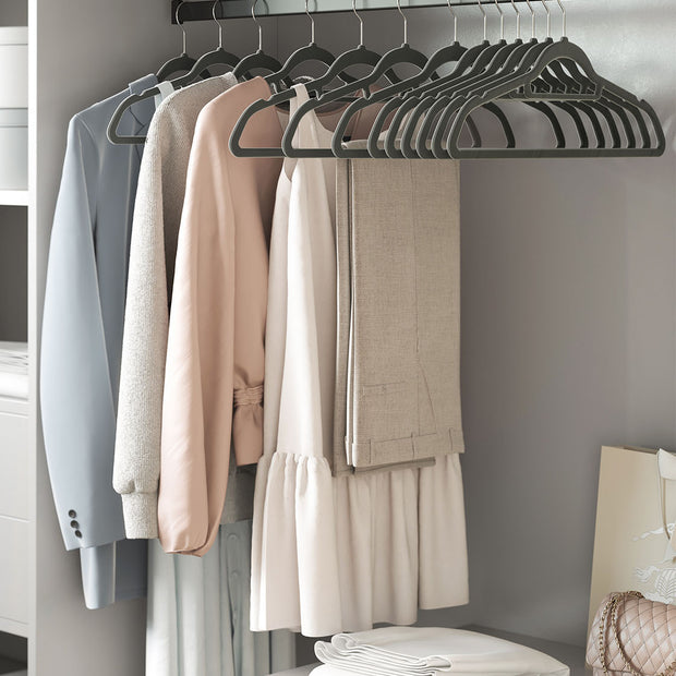 Velvet Hangers – Velvet – Black – Ultra Thin Non-Slip Design with Tie Organizer and 360-Degree Swivel Hook – 20 Pack