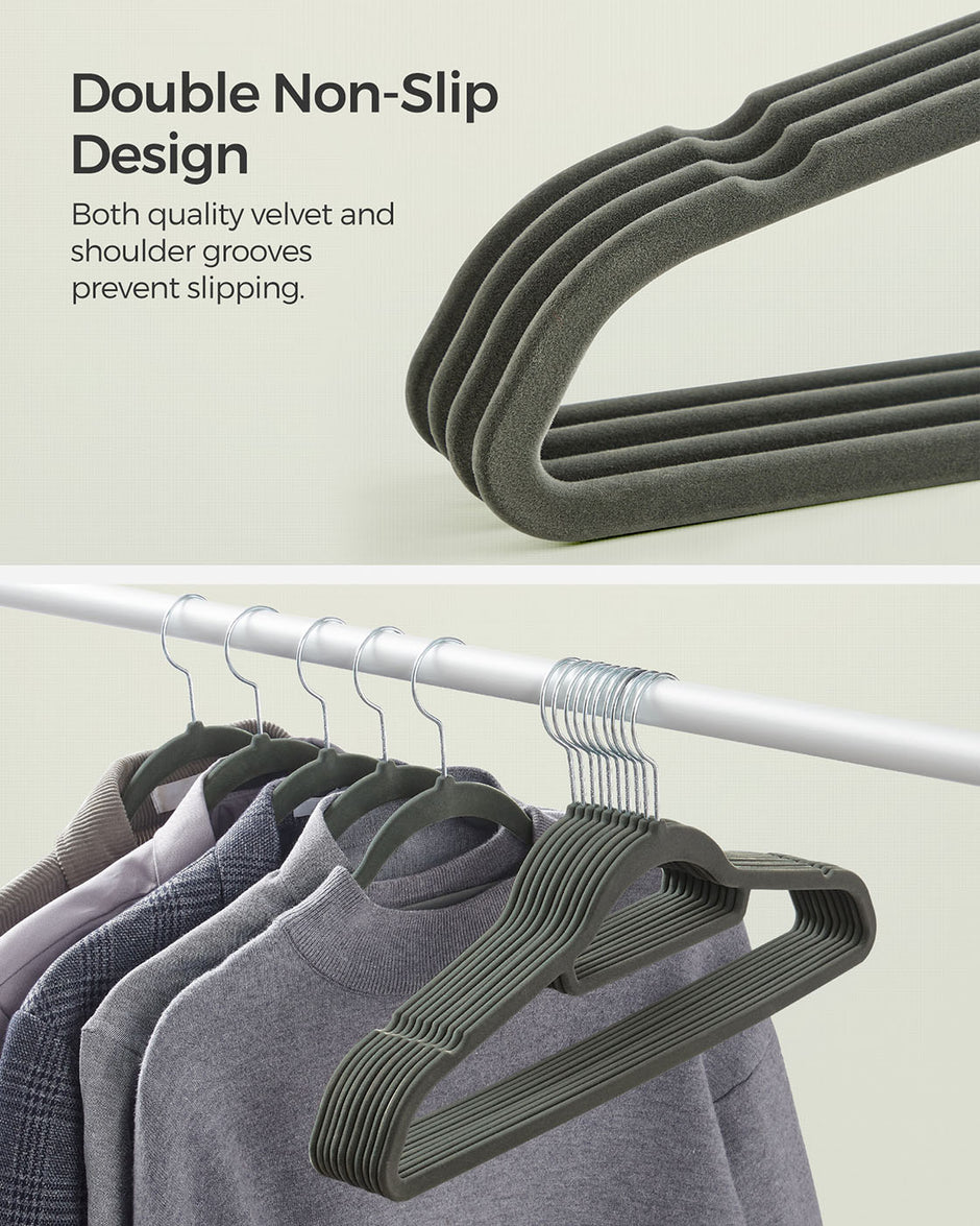 Velvet Hangers – Velvet – Black – Ultra Thin Non-Slip Design with Tie Organizer and 360-Degree Swivel Hook – 20 Pack