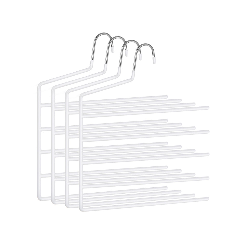 Set of 4 Non-Slip Trousers Hangers – Metal – Black – Space-Saving Design