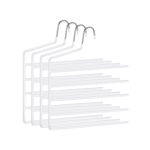 Set of 4 Non-Slip Trousers Hangers – Metal – Black – Space-Saving Design