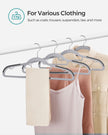 Heavy Duty Plastic Hangers – Non-Slip Design – Grey – 360° Swivel Hook, Space-Saving, 30 Pack