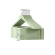 Wooden Hangers – Wood – White – Pack of 50 with Anti-Slip Sleeve and Metal Hook