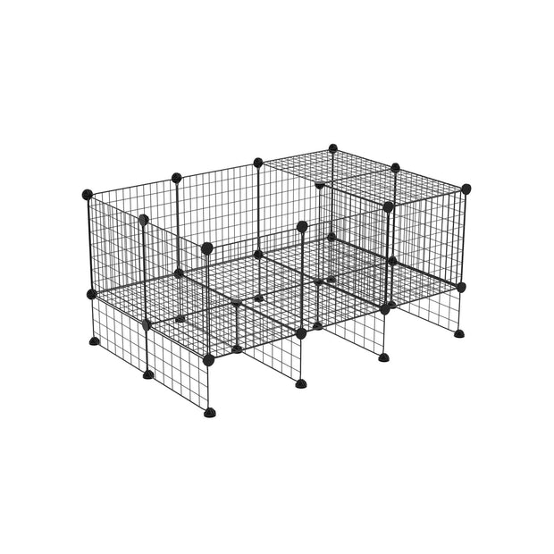 Customizable Pet Playpen – Metal – Black – Indoor Grid Design with Rubber Mallet