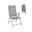 Folding Garden Chair – Aluminum – Grey – 8-Angle Reclining Backrest, Max Capacity 150 kg