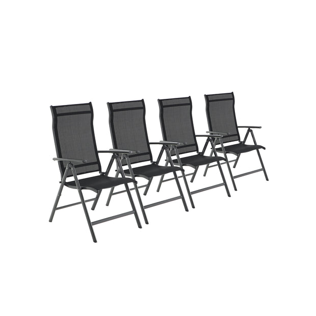Folding Garden Chairs – Aluminium – Multi-Color – 8-Angle Reclining Backrest, Capacity 150 kg per Chair