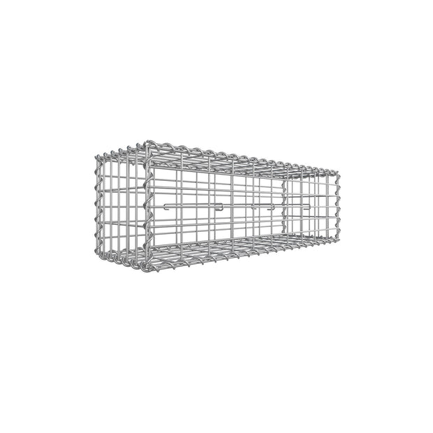 Gabion Wire Basket – Galvanized Steel – 100 x 30 x 30 cm – 4 mm Wire Diameter, 10 x 5 cm Mesh Size