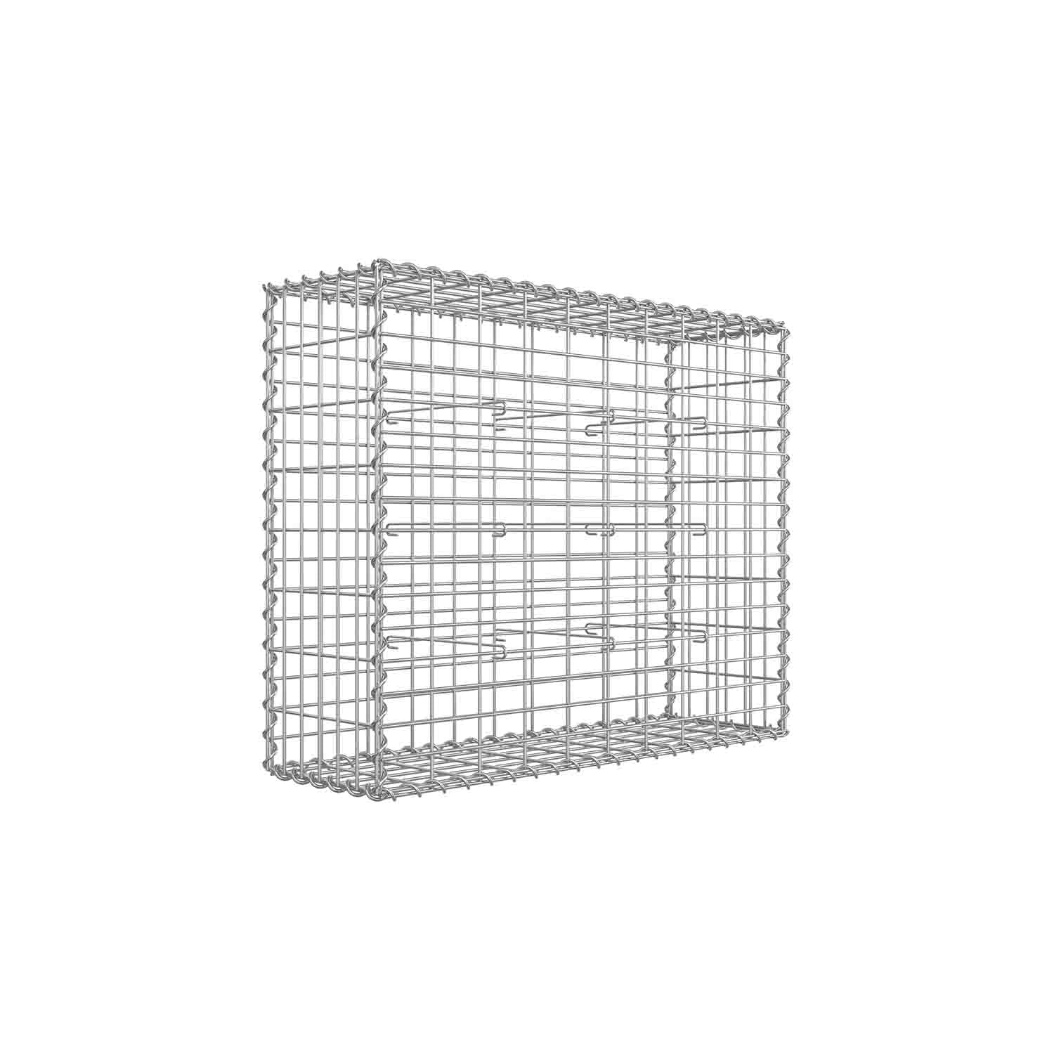 Gabion – Galvanized Steel – Silver – 100 x 80 x 30 cm, Mesh Size 10 x 5 cm