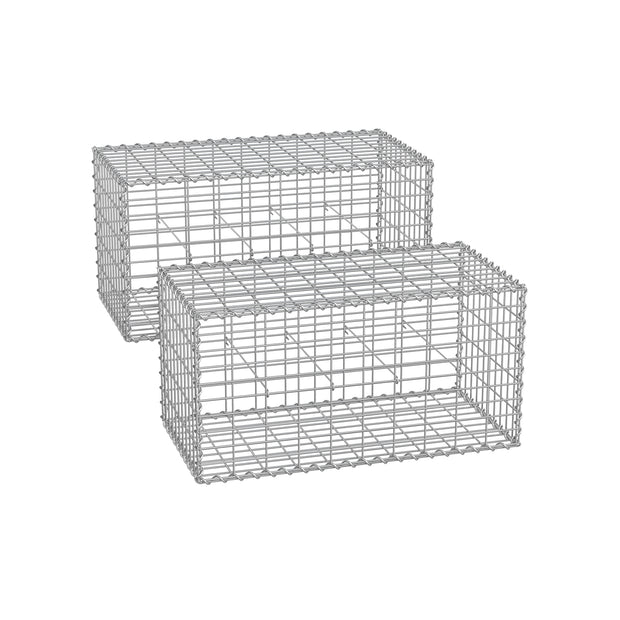 Metal Gabion Cages – Steel – Silver – Garden Fence Stone Basket 100 x 50 x 50 cm