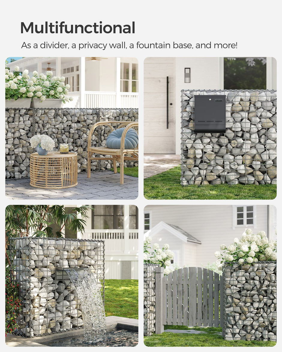 Gabion Cage – Galvanized Wire – Metal – 100 x 90 x 30 cm, 4 mm Mesh Size