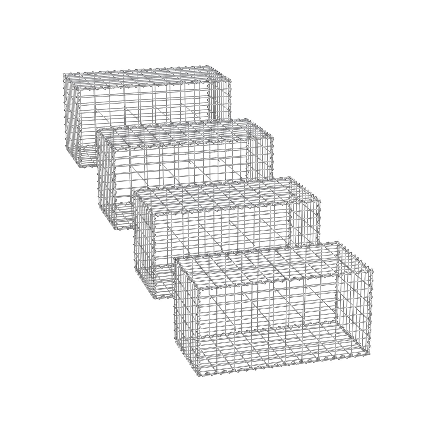Metal Gabion Cages – Steel – Silver – Garden Fence Stone Basket 100 x 50 x 50 cm