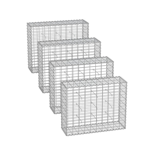 Gabion Cage – Galvanized Metal – 100 x 80 x 30 cm – Durable Wire Mesh 10 x 5 cm