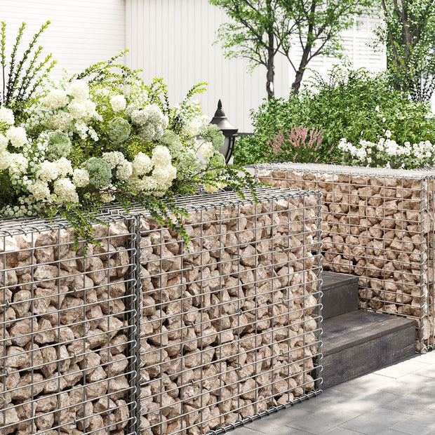 Gabion Cage – Galvanized Metal – 100 x 80 x 30 cm – Durable Wire Mesh 10 x 5 cm