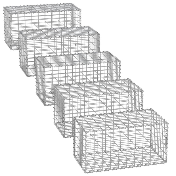 Metal Gabion Cages – Steel – Silver – Garden Fence Stone Basket 100 x 50 x 50 cm