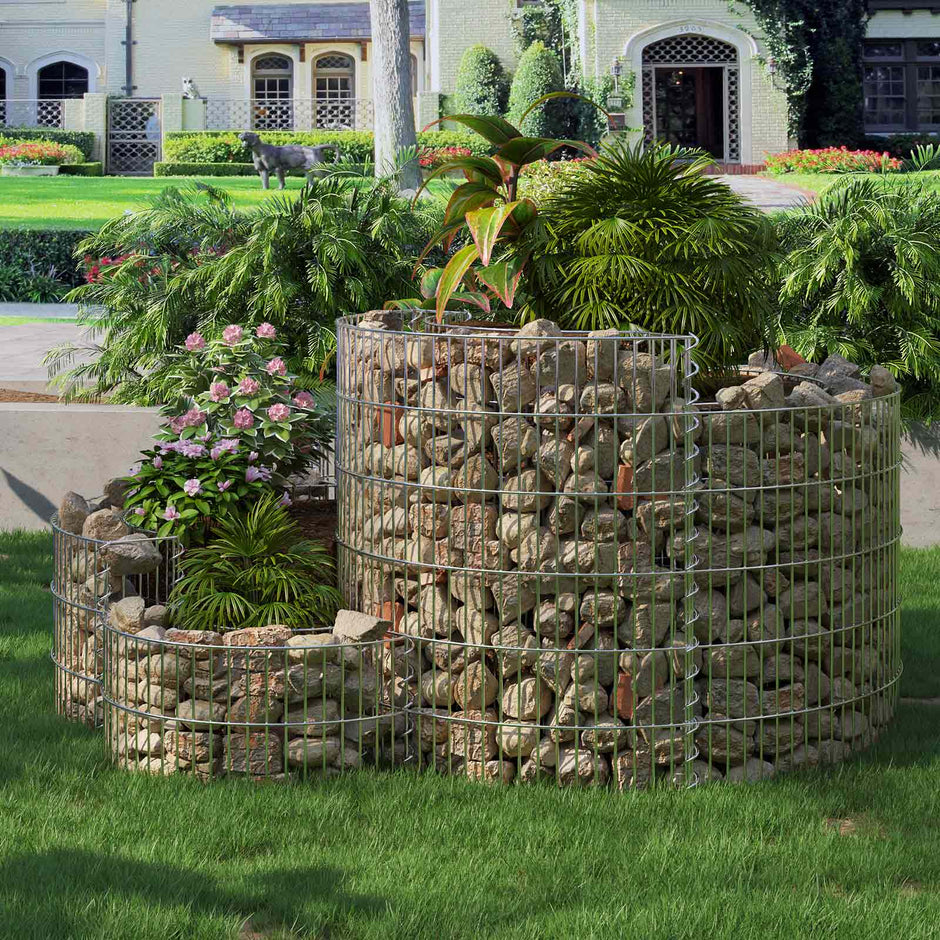 Gabion Planter – Galvanised Steel – Silver – Anti-Rust Spiral Design