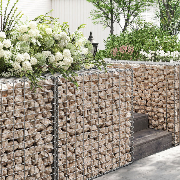 Gabion Cage – Galvanized Wire – Metal – 100 x 90 x 30 cm, 4 mm Mesh Size